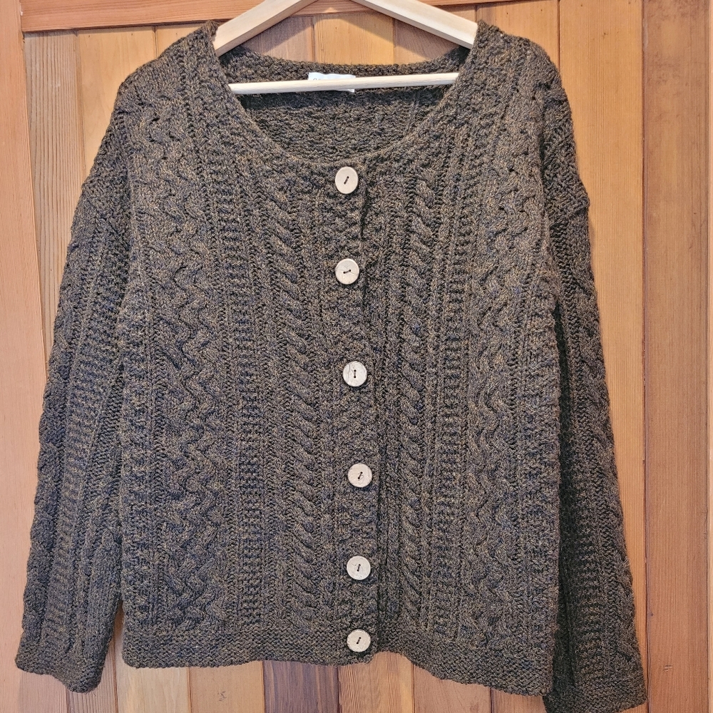 Celtic and Co.  Size medium, brown wool sweater